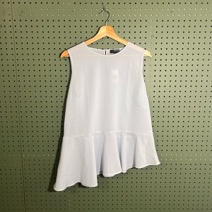 NWT The Limited Light Blue Sleeveless Asymmetrical Peplum Top XL